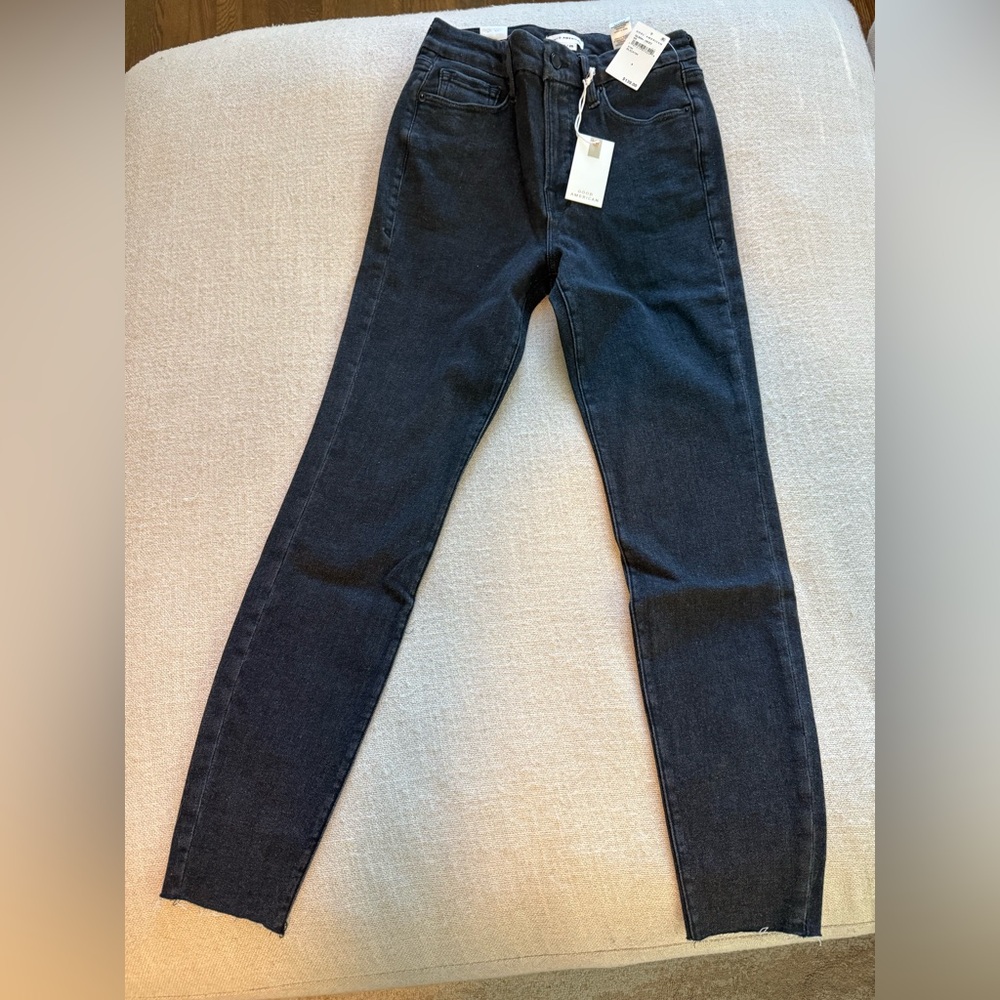 NWT! Good American Good Legs Dark Blue Skinny Jeans size 6